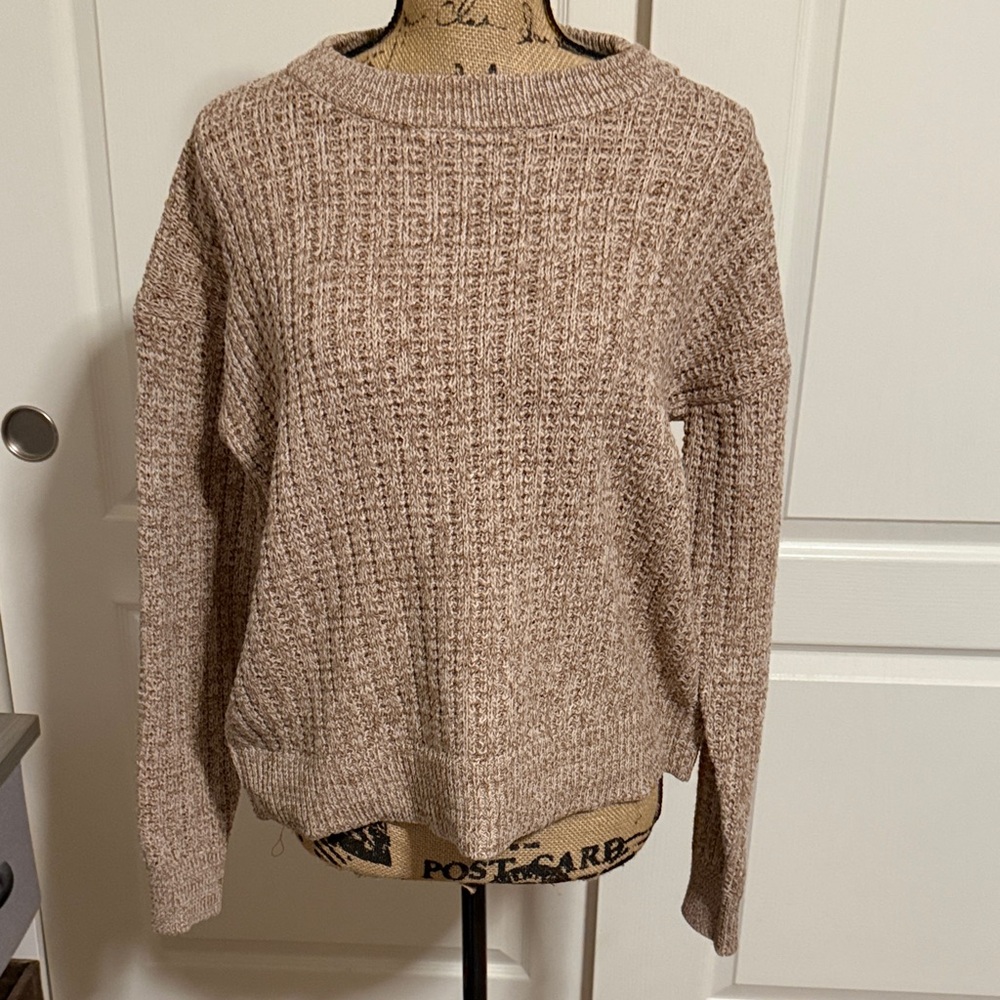 Time and Tru Women's Chunky Knit Crew Sweater - Mauve